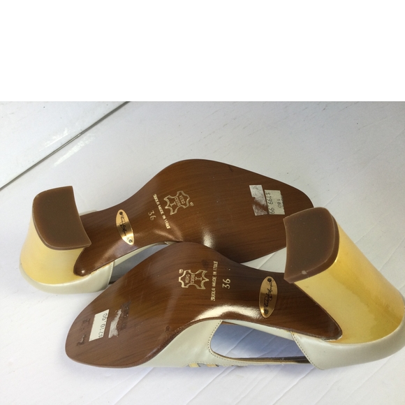 Handmade Fabiani Cream Pumps 3 Metallic Pearl Character US 5.5 - Picture 9 of 10